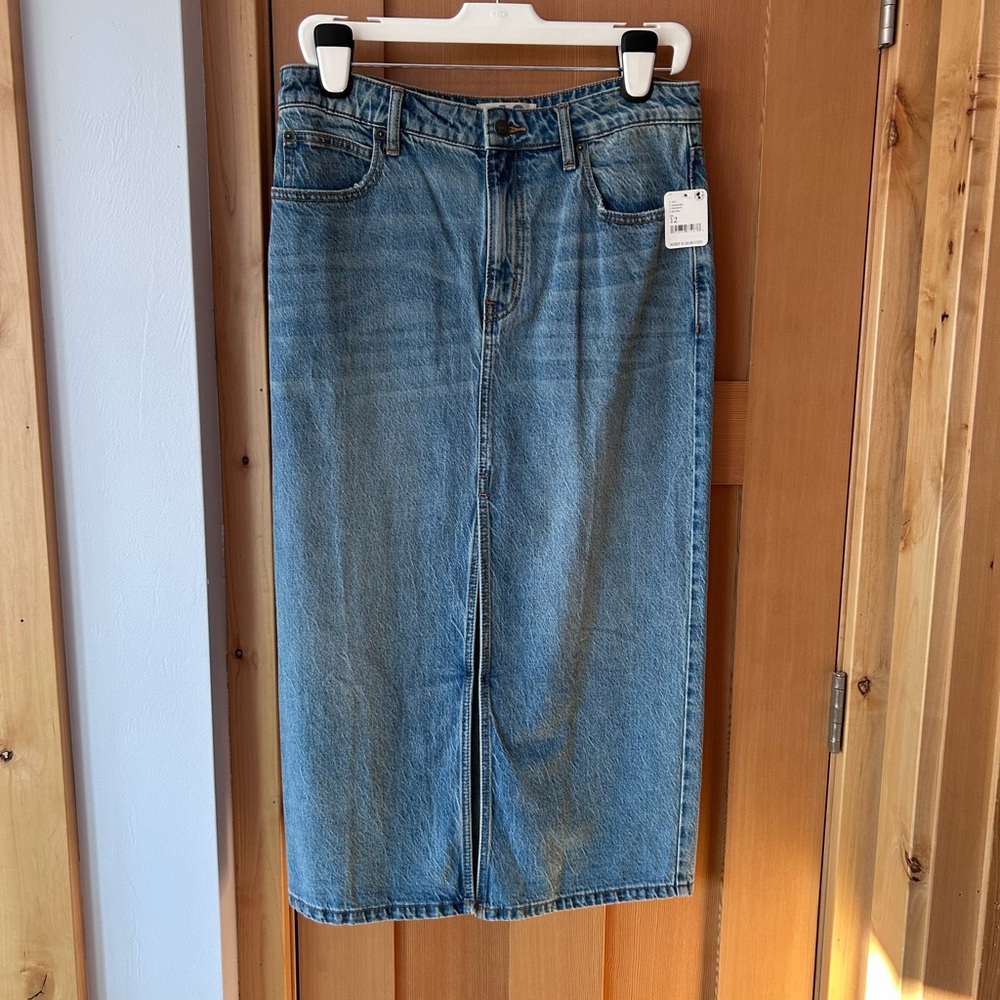 Free People Denim Midi Skirt